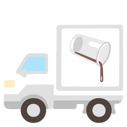 pouring liquid and delivery truck