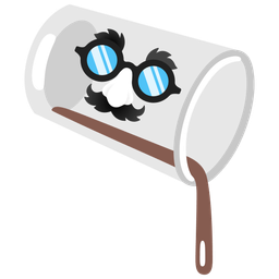 pouring liquid and disguised face