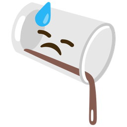 pouring liquid and downcast face with sweat