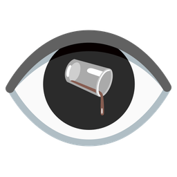 pouring liquid and eye