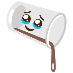 pouring liquid and face holding back tears