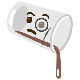 pouring liquid and face with monocle