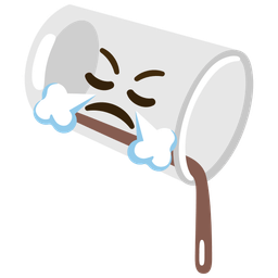 pouring liquid and face with steam from nose