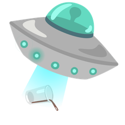 pouring liquid and flying saucer