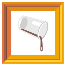 pouring liquid and framed picture