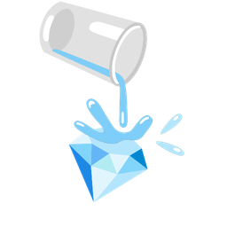 pouring liquid and gem stone