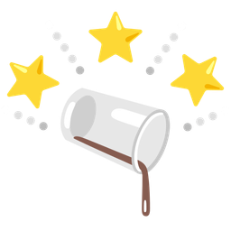 pouring liquid and glowing star