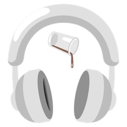 pouring liquid and headphone