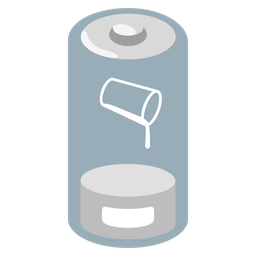 pouring liquid and low battery