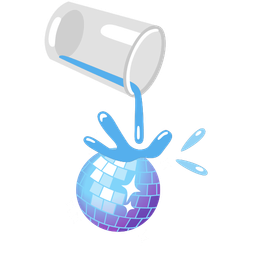 pouring liquid and mirror ball