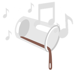 pouring liquid and musical notes