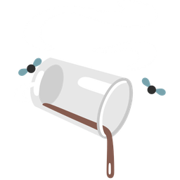 pouring liquid and pile of poo