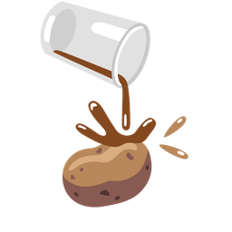 pouring liquid and potato