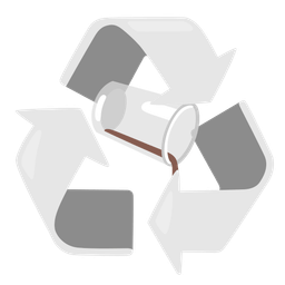pouring liquid and recycling symbol