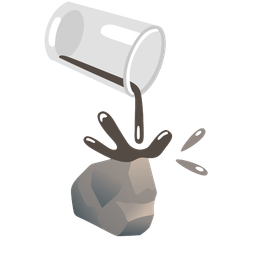 pouring liquid and rock