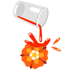 pouring liquid and rosette