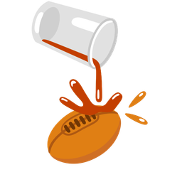 pouring liquid and rugby football
