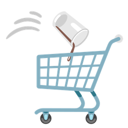 pouring liquid and shopping cart