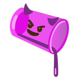 pouring liquid and smiling face with horns