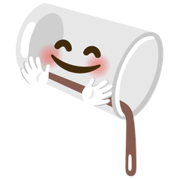 Pouring liquid and Smiling face with open hands