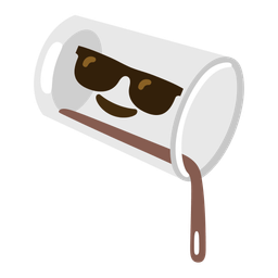 pouring liquid and smiling face with sunglasses