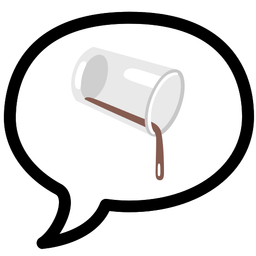 pouring liquid and speech balloon