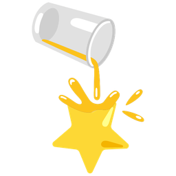 pouring liquid and star