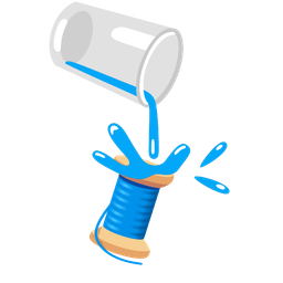 pouring liquid and thread