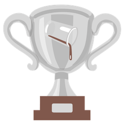 pouring liquid and trophy