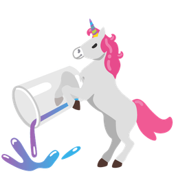 pouring liquid and unicorn