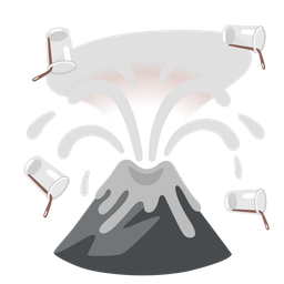 pouring liquid and volcano