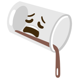 pouring liquid and weary face