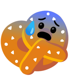 pretzel and anxious face with sweat