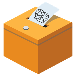 pretzel and ballot box with ballot