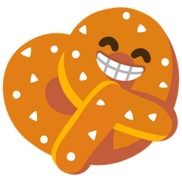 Pretzel and Beaming face with smiling eyes