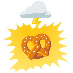 pretzel and cloud with lightning