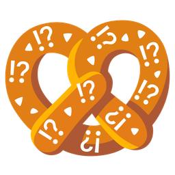 pretzel and exclamation question mark