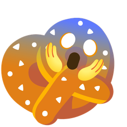 pretzel and face screaming in fear