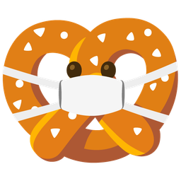 pretzel and face with medical mask