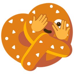 pretzel and face with peeking eye