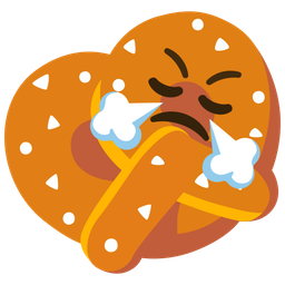 pretzel and face with steam from nose