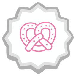 pretzel and fish cake with swirl