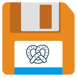 pretzel and floppy disk