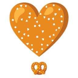 pretzel and heart exclamation