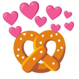 pretzel and heart with arrow