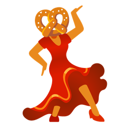 pretzel and high-heeled shoe