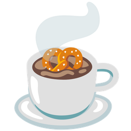 pretzel and hot beverage