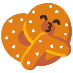 Pretzel and Kissing face with smiling eyes