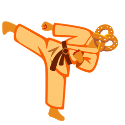 pretzel and martial arts uniform