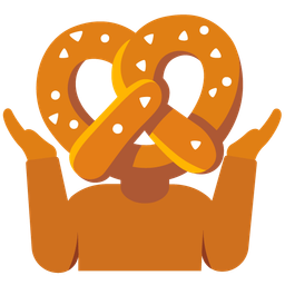pretzel and person shrugging